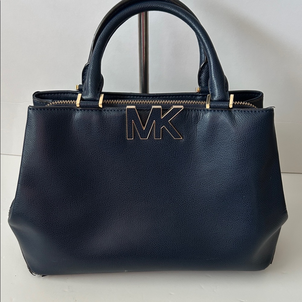 Michael Michael Kors Navy Saffiano Leather Satchel Crossbody Quiet Luxury